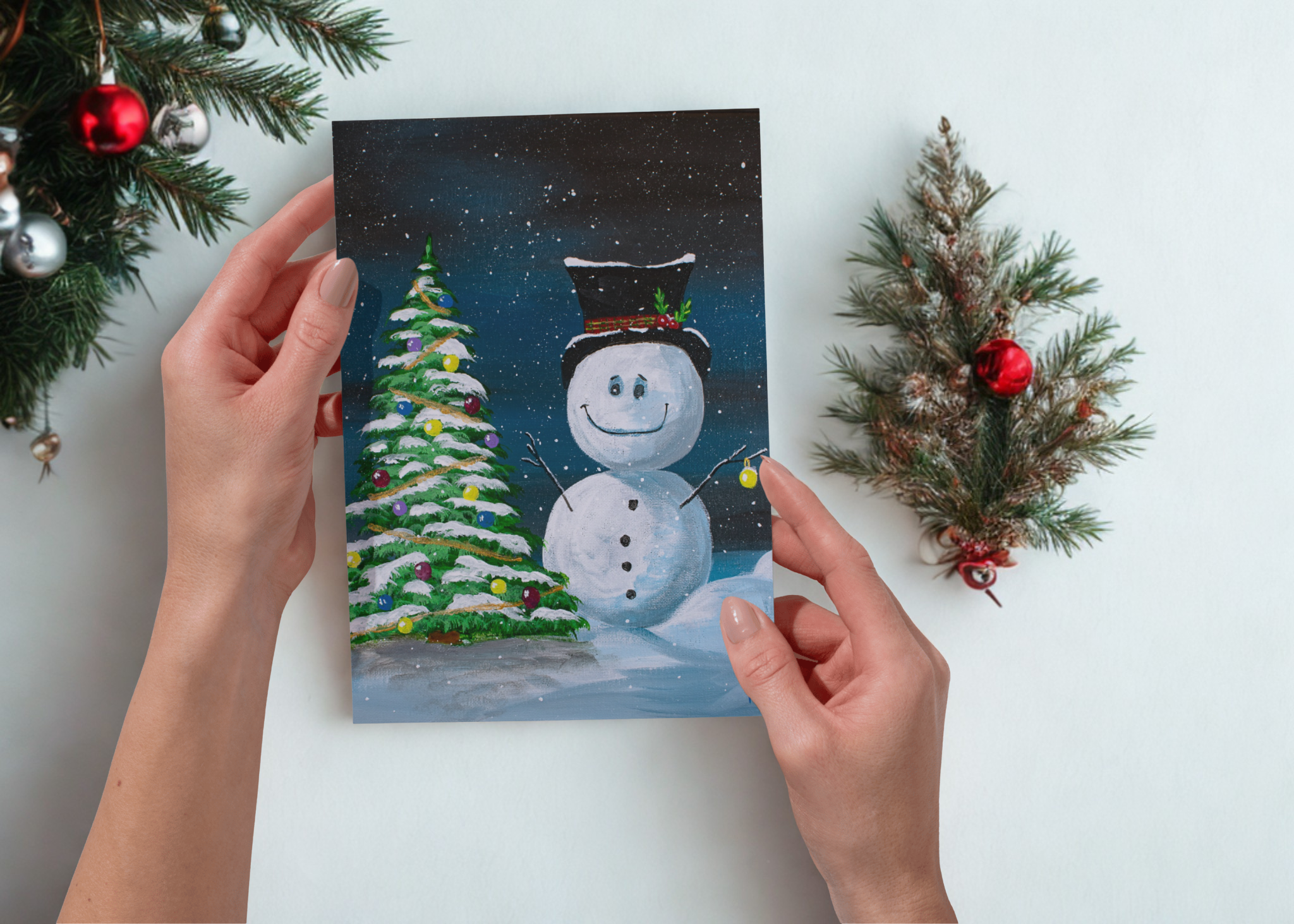 Christmas Snowman Greeting Card